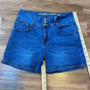 Gogo Jeans High Waisted Denim Blue Jean Shorts | Junior Size 13